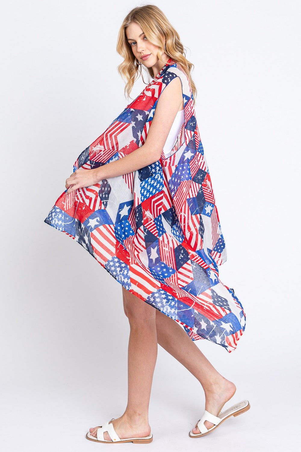 American Flag Print Stylish Vest