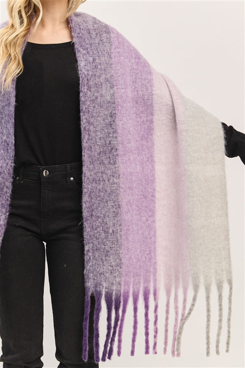 Solid Brushed Fringed Scarf