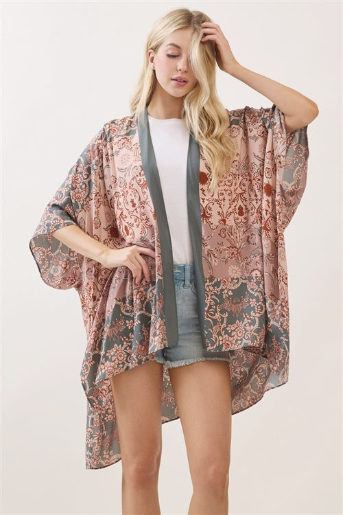 Bohemian Floral Paisley Print Kimono