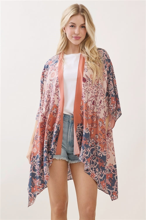 Bohemian Floral Paisley Print Kimono