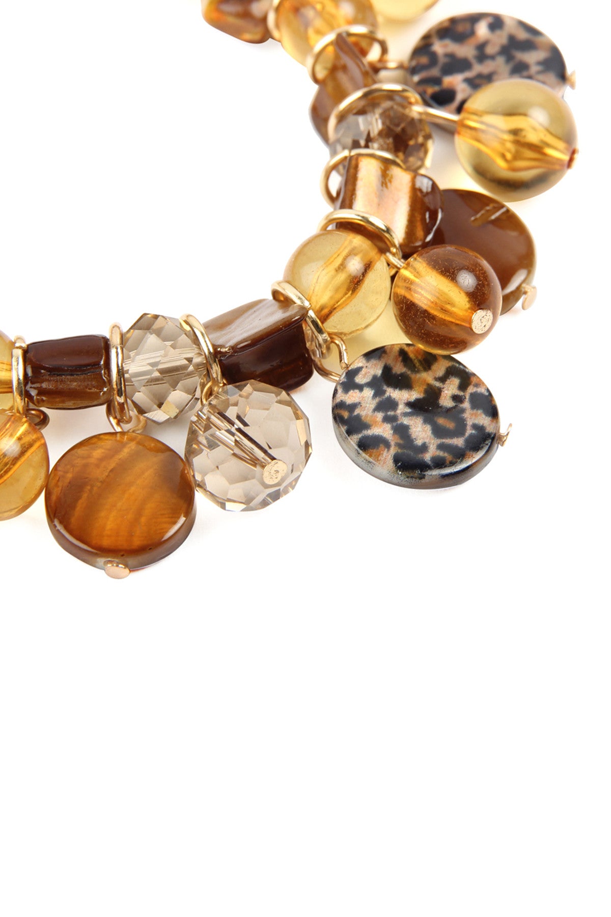 Leopard Mixed Beads Charm Bracelet
