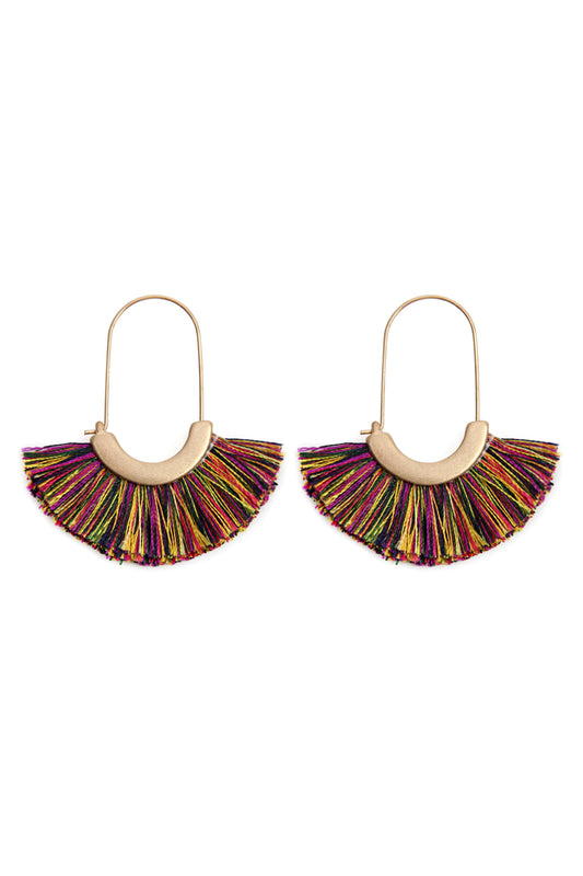 Fan Shape Drop Hoop Earrings / 6PAIRS