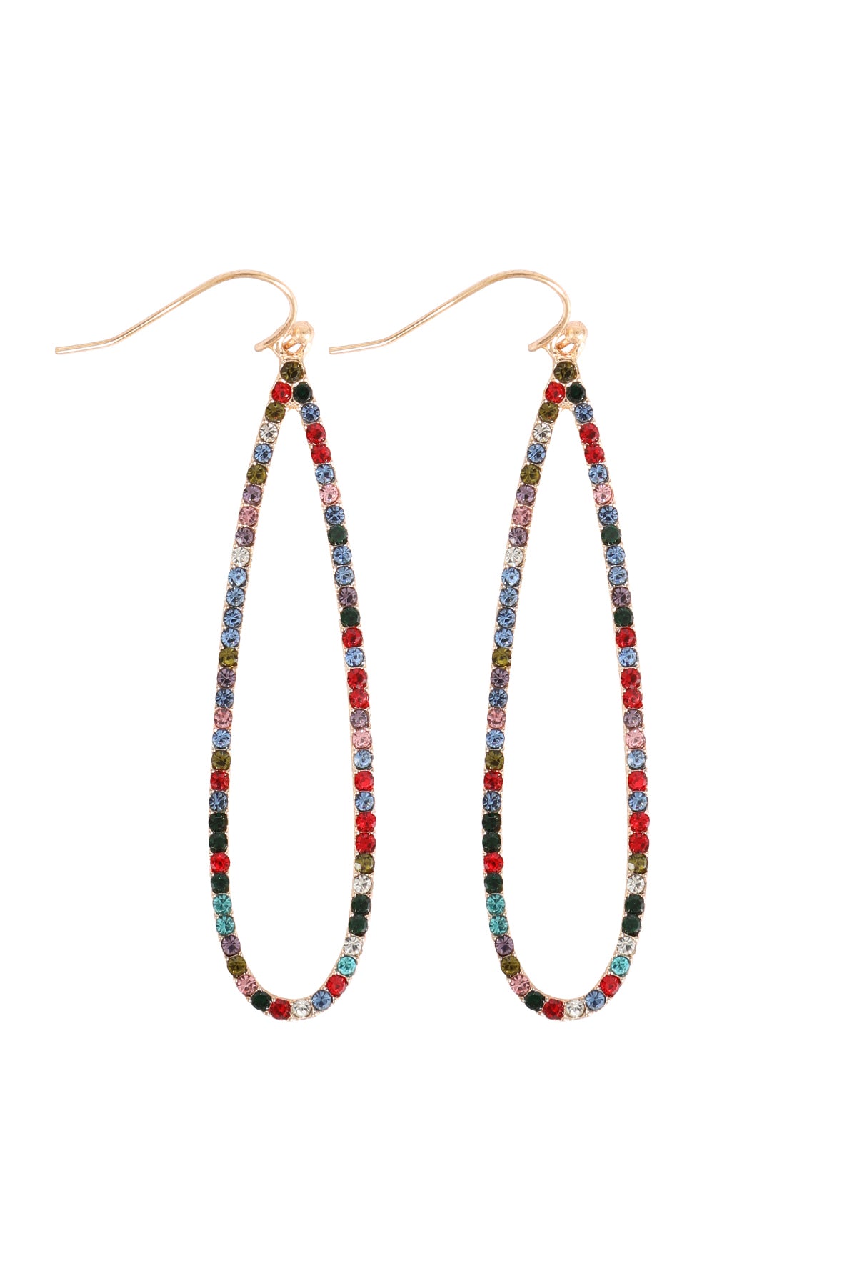 Long Teardrop Rhinestone Earrings