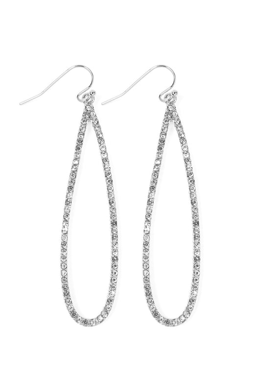 Long Teardrop Rhinestone Earrings