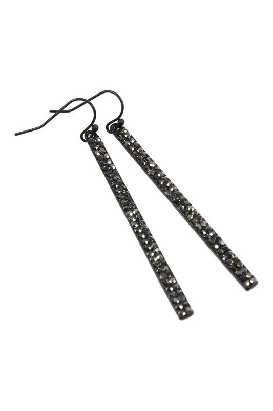 Rhinestone Bar Drop Earrings