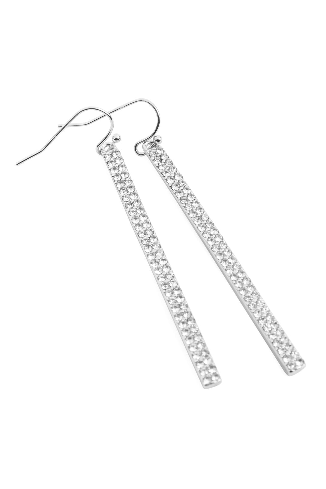 Rhinestone Bar Drop Earrings