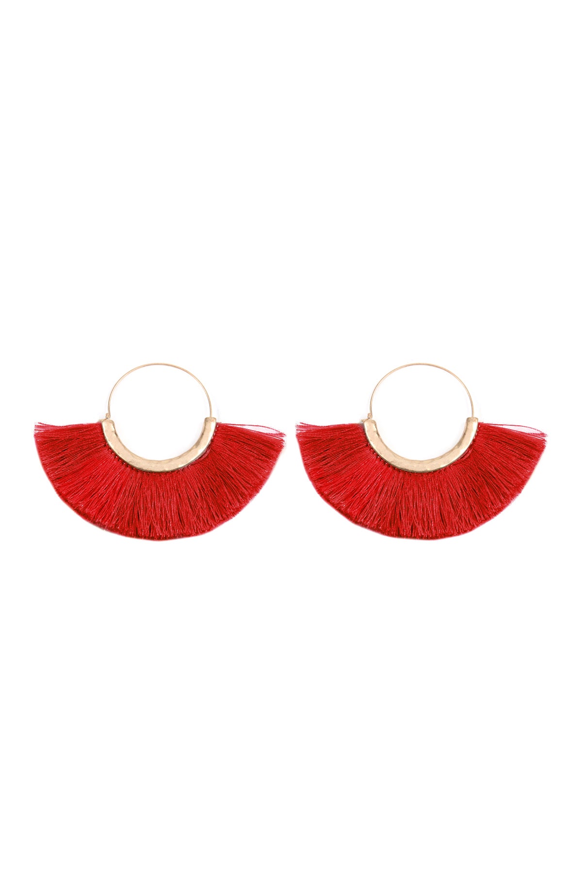 Fan Tassel Hoop Earrings