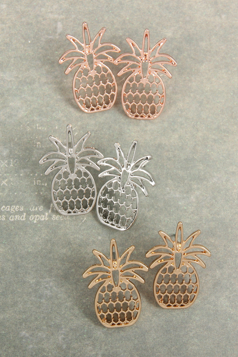 Pineapple Open Cast Post Earrings