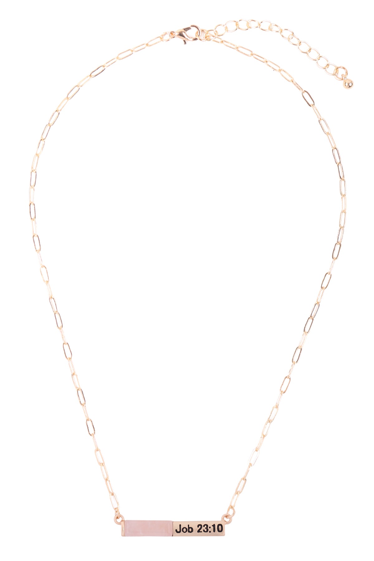 "Job 23:10" Half Natural Stone Half Metal Necklace