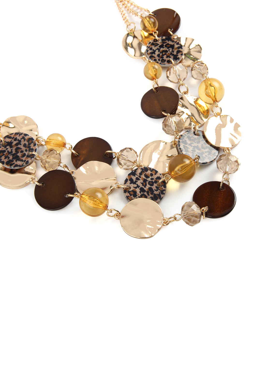 Multi Line Disc Statement Necklace