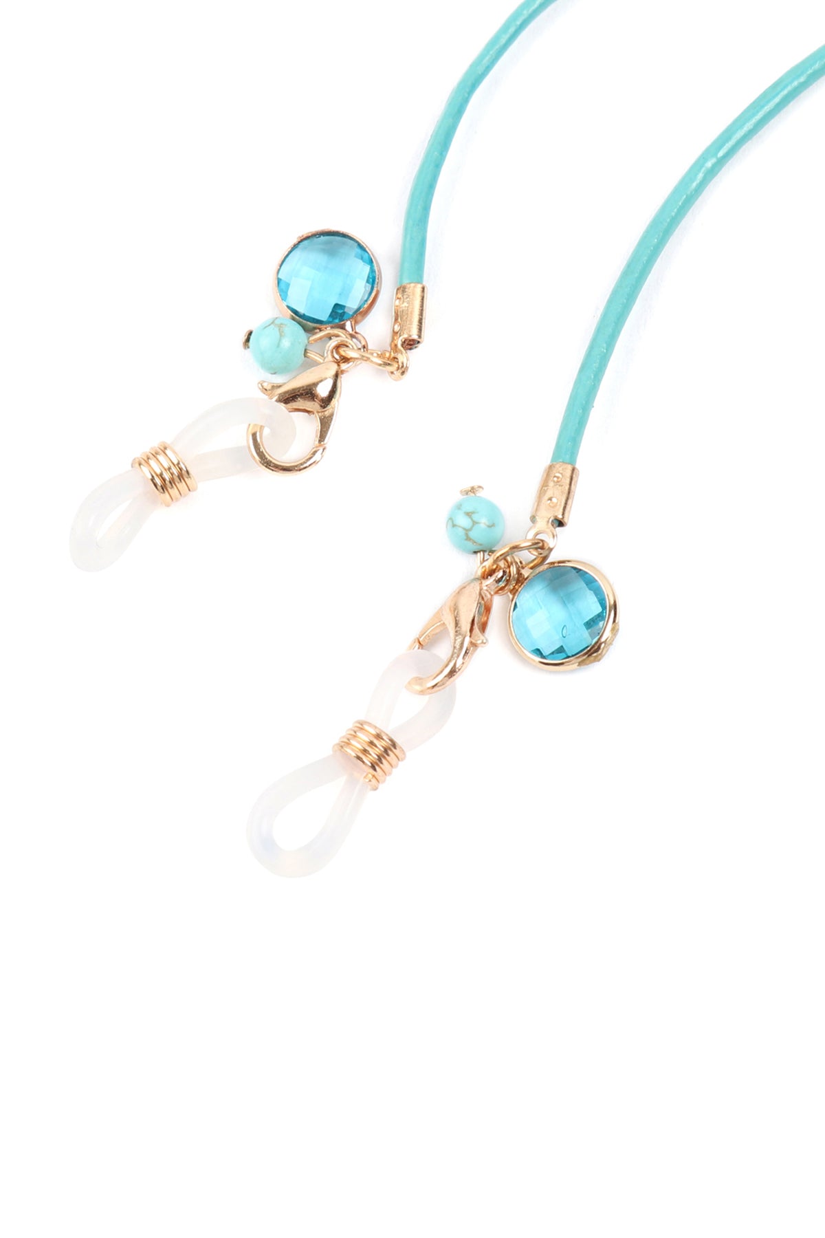Necklace Leather Glass Beads - Masks or Eyeglasses Holder