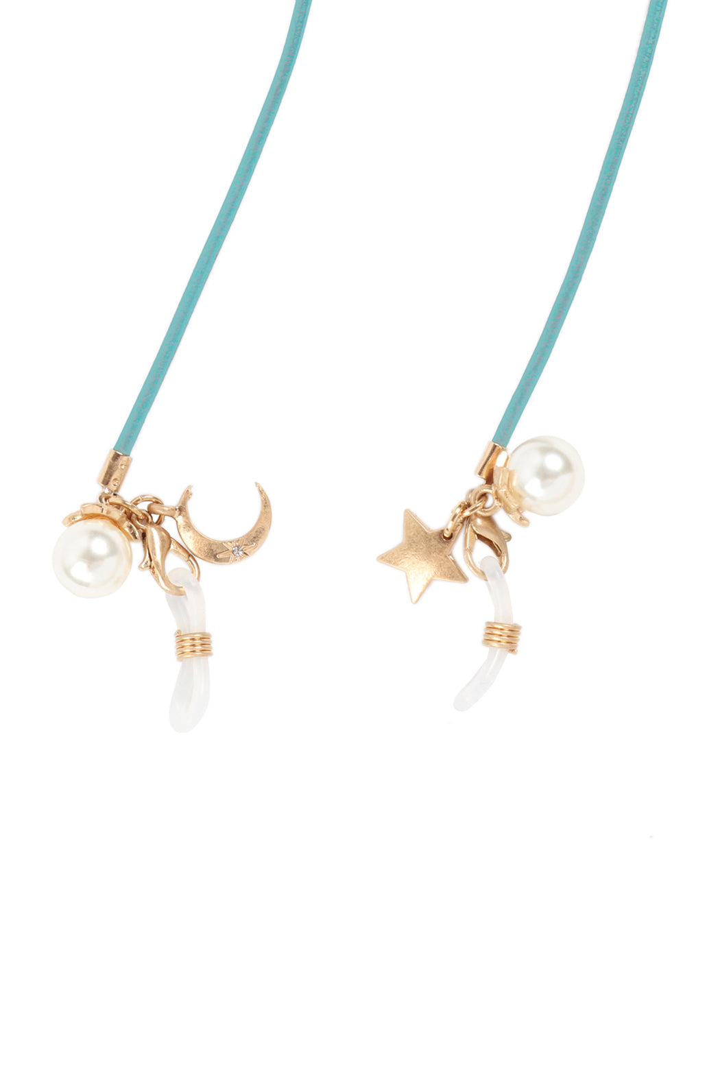 Eyeglasses Holder Leather Moon and Star Necklace
