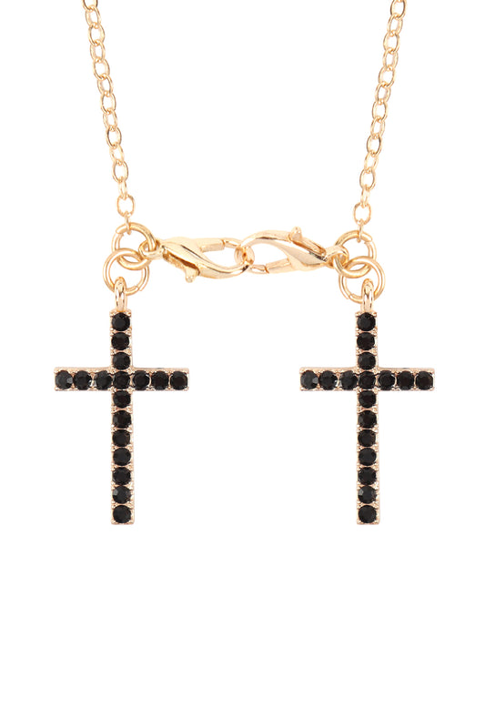 Eyeglasses Holder Cross Rhinestone Necklace