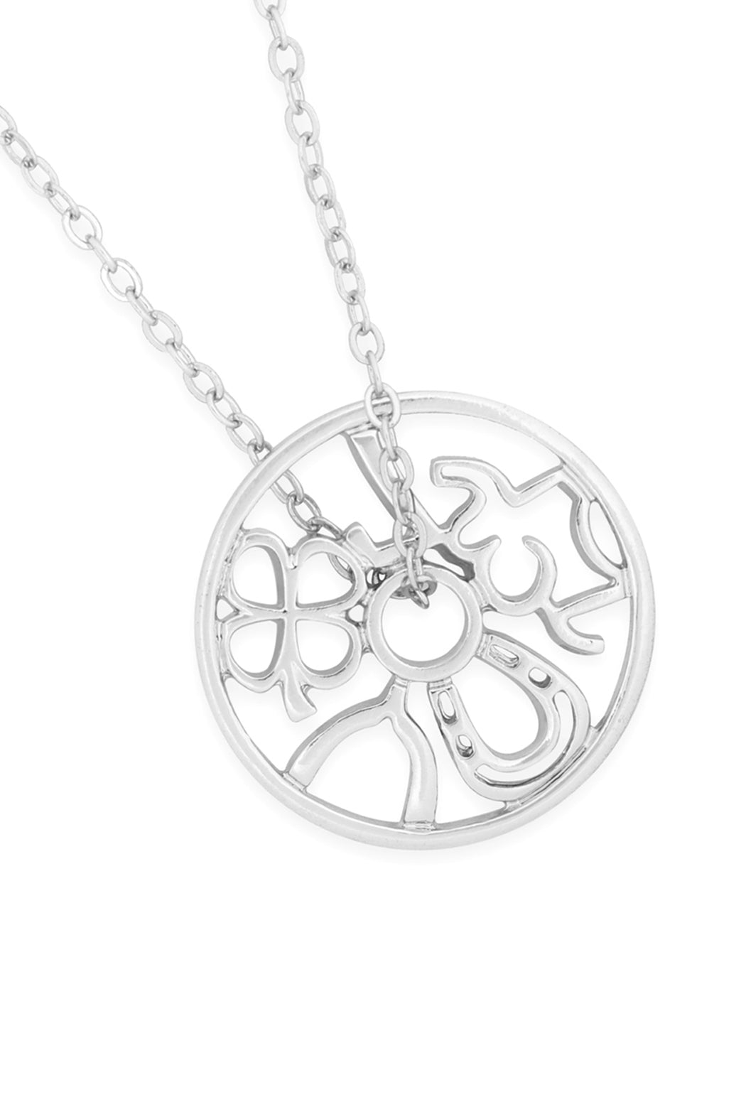 Round Cast Pendant Chain Necklace
