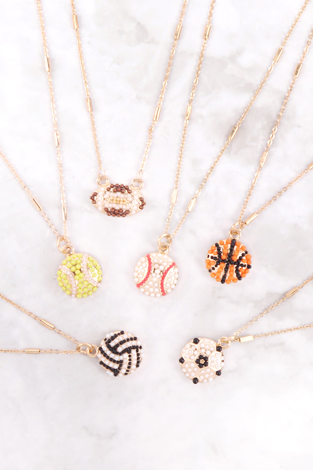 Sports Seed Bead Chain Necklace