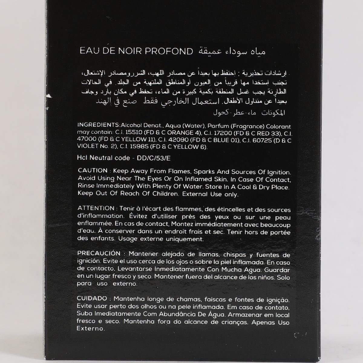 Eau De Noir Profond Spray Perfume Eau De Parfum For Men - 100ML/3.4FL.OZ.
