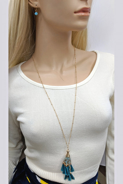 Beaded Necklace And Earrings Set