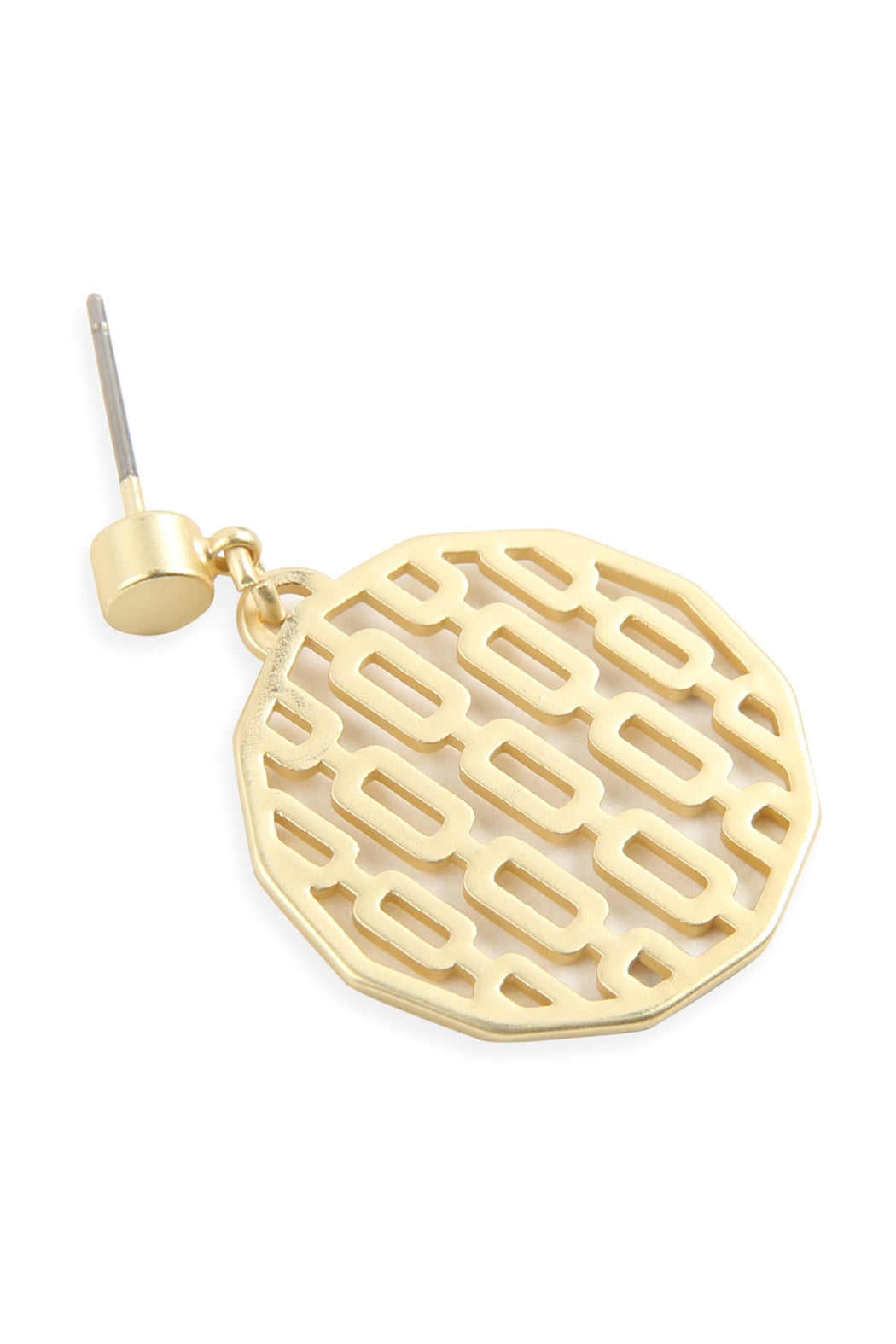 Round Wound Filigree Post Drop Earrings