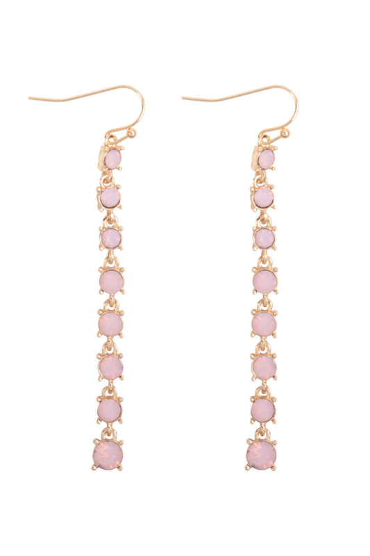 Rhinestone Linear Drop Hook Earrings
