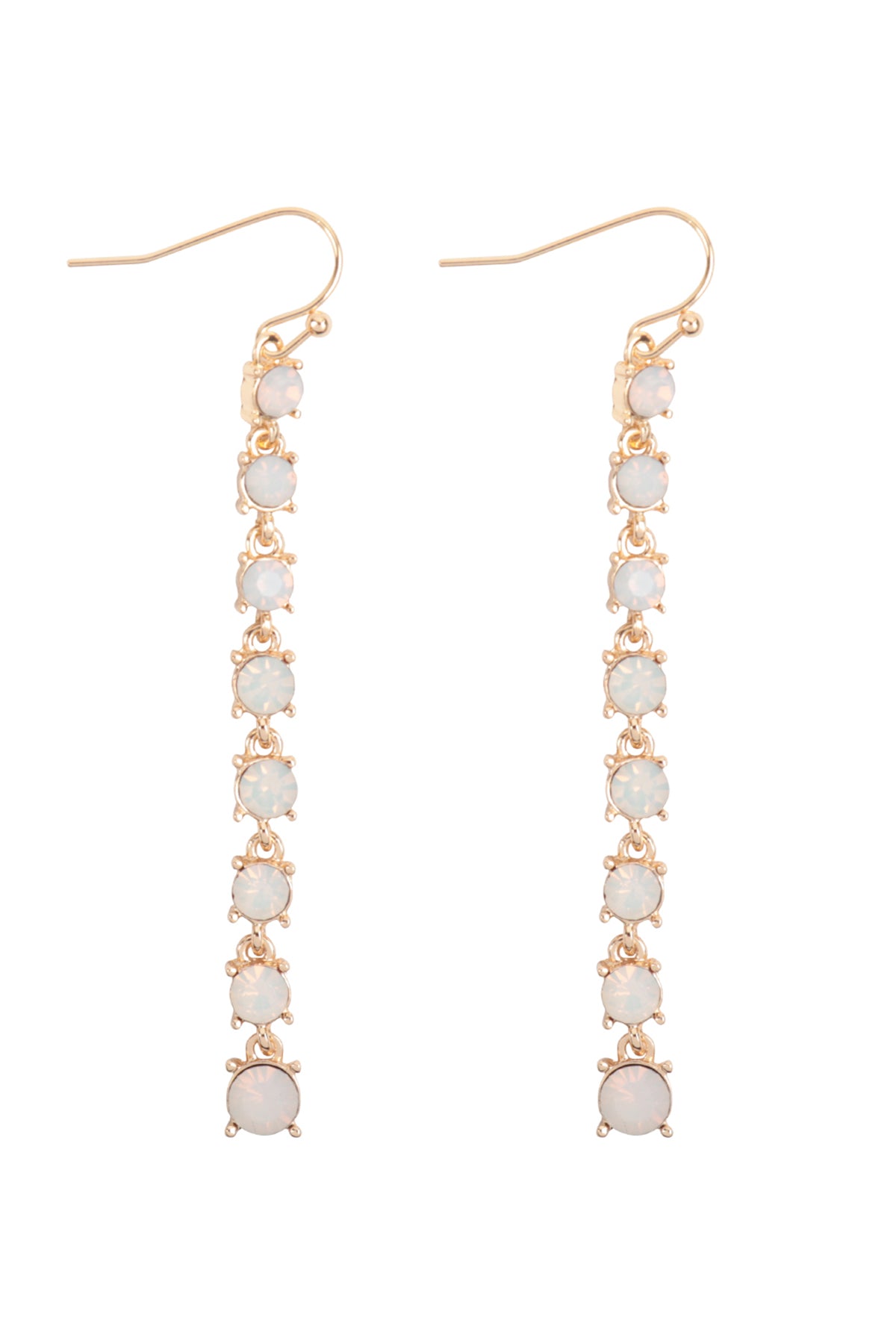 Rhinestone Linear Drop Hook Earrings