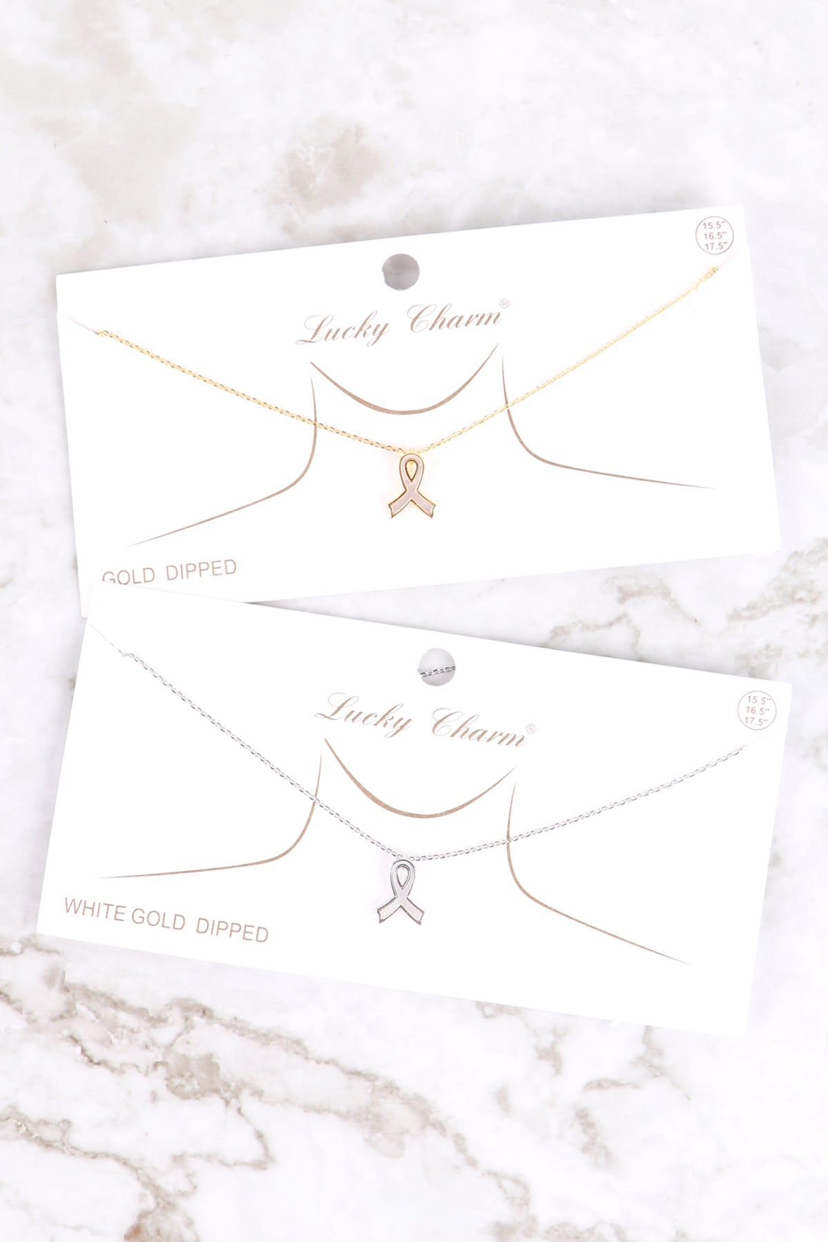 Purity White Ribbon Pendant Necklace