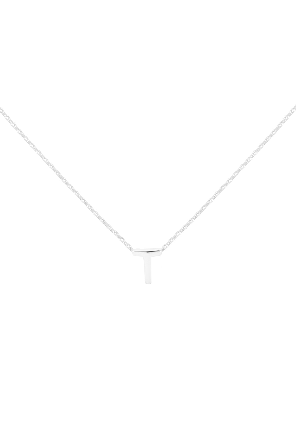 Initial Dainty Charm Silver Necklace
