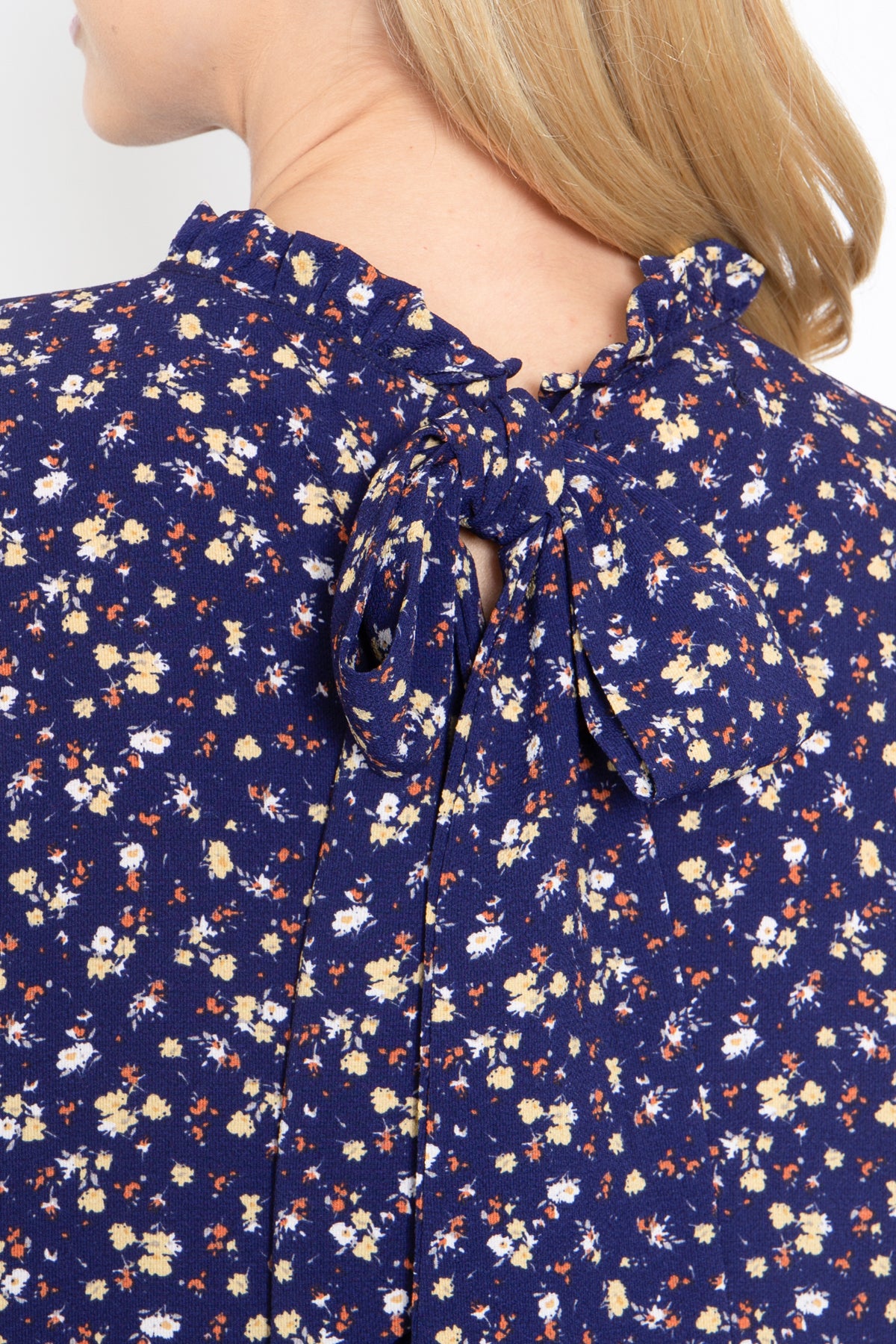 Merrow Neckline Long Sleeve Tiered Floral Dress