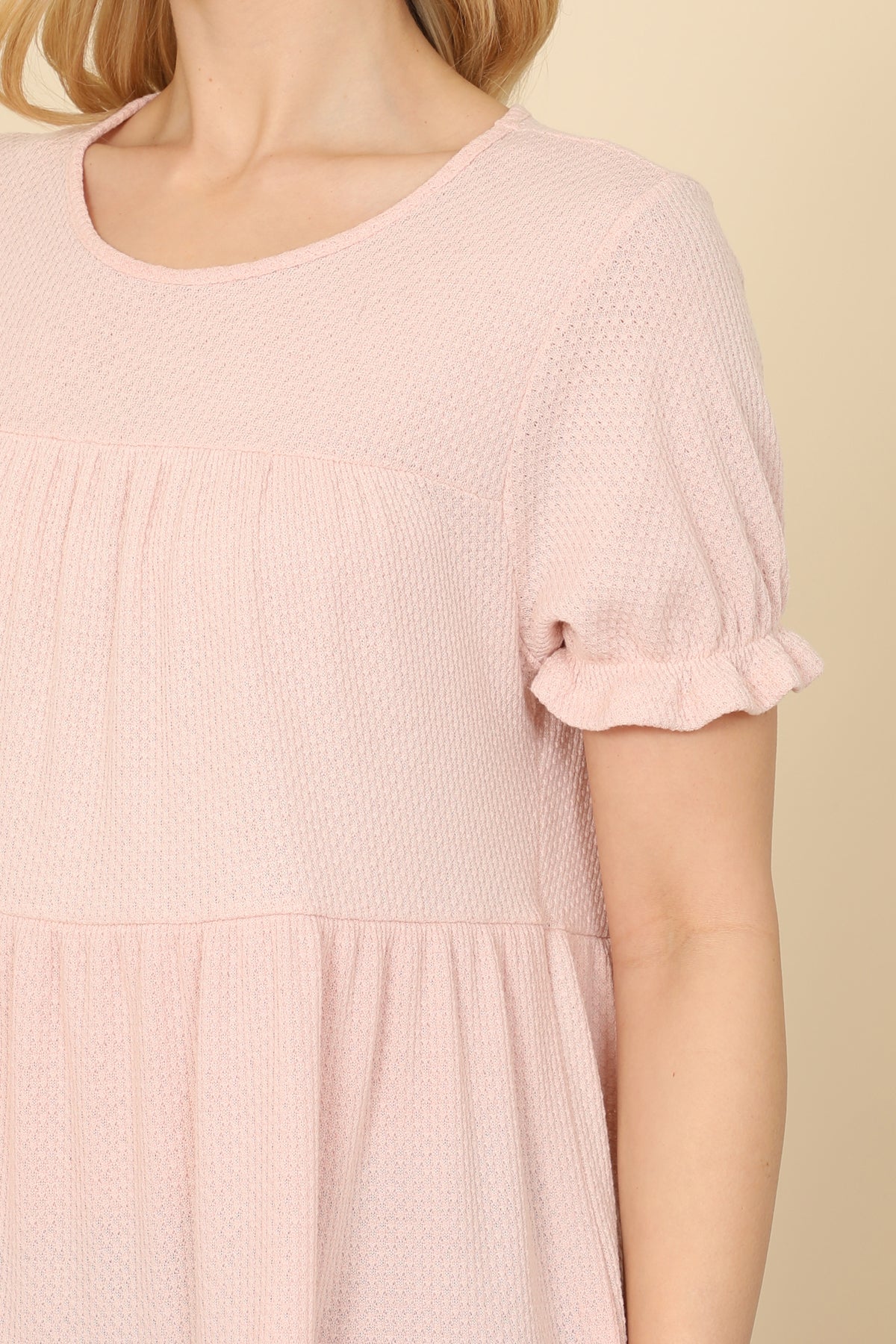 Plus Size Ruffle Short Sleeve Tiered Top