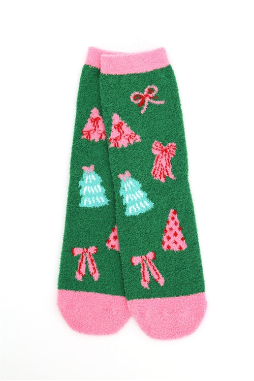 Fuzzy And Cozzy Christmas Socks Assorted 12 PCS Pack ( 4 Designs 3 Pairs each)