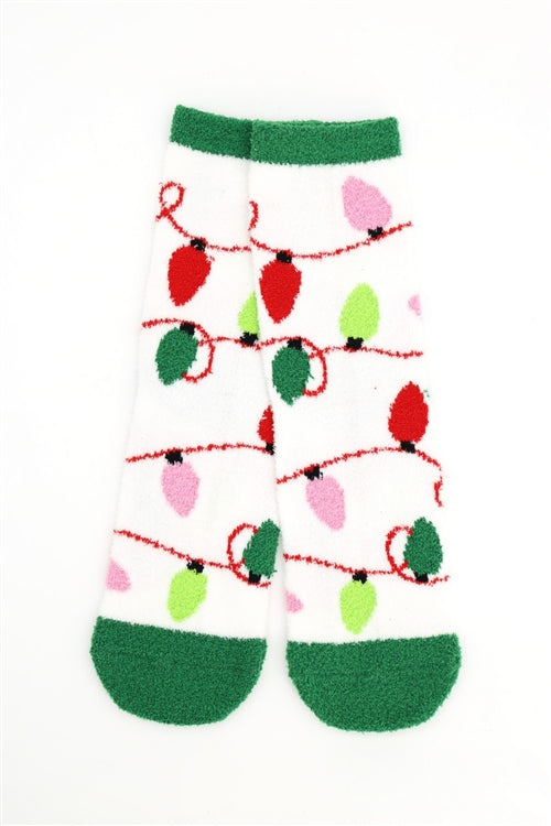 Fuzzy And Cozzy Christmas Socks Assorted 12 PCS Pack ( 4 Designs 3 Pairs each)