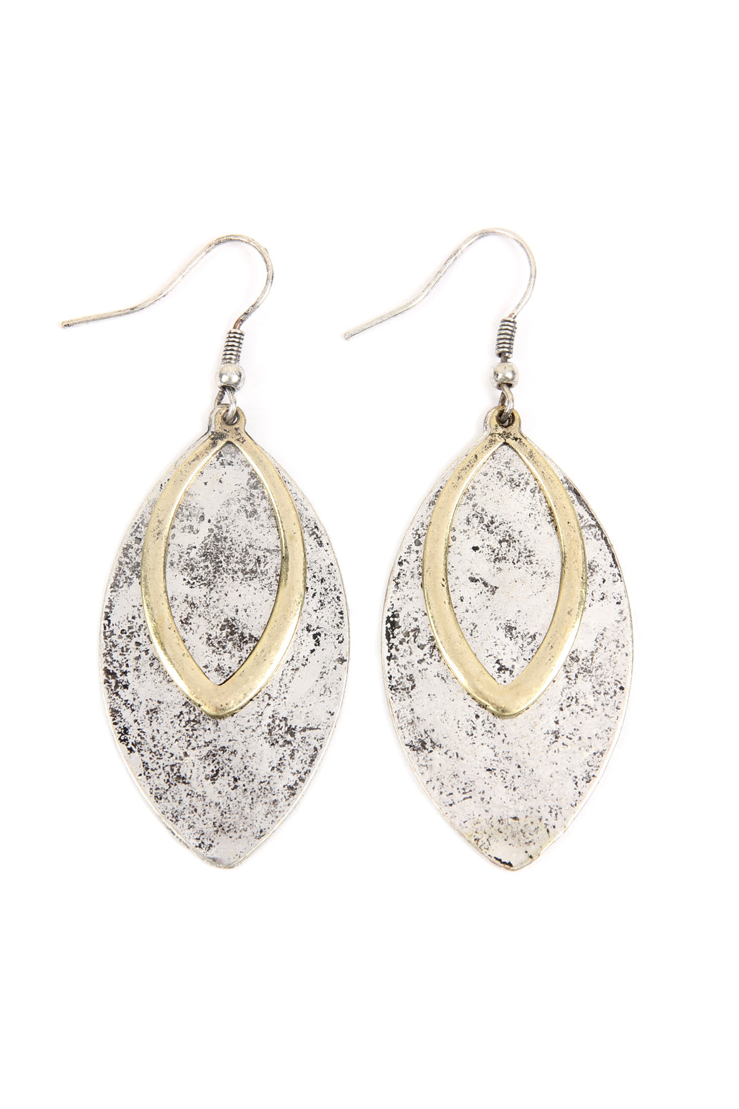 Vintage Double Mar2uise Drop Earrings Gold Silver
