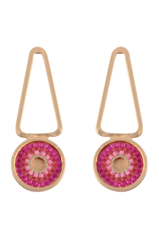 Geometric Seed Beads Drop Earrings