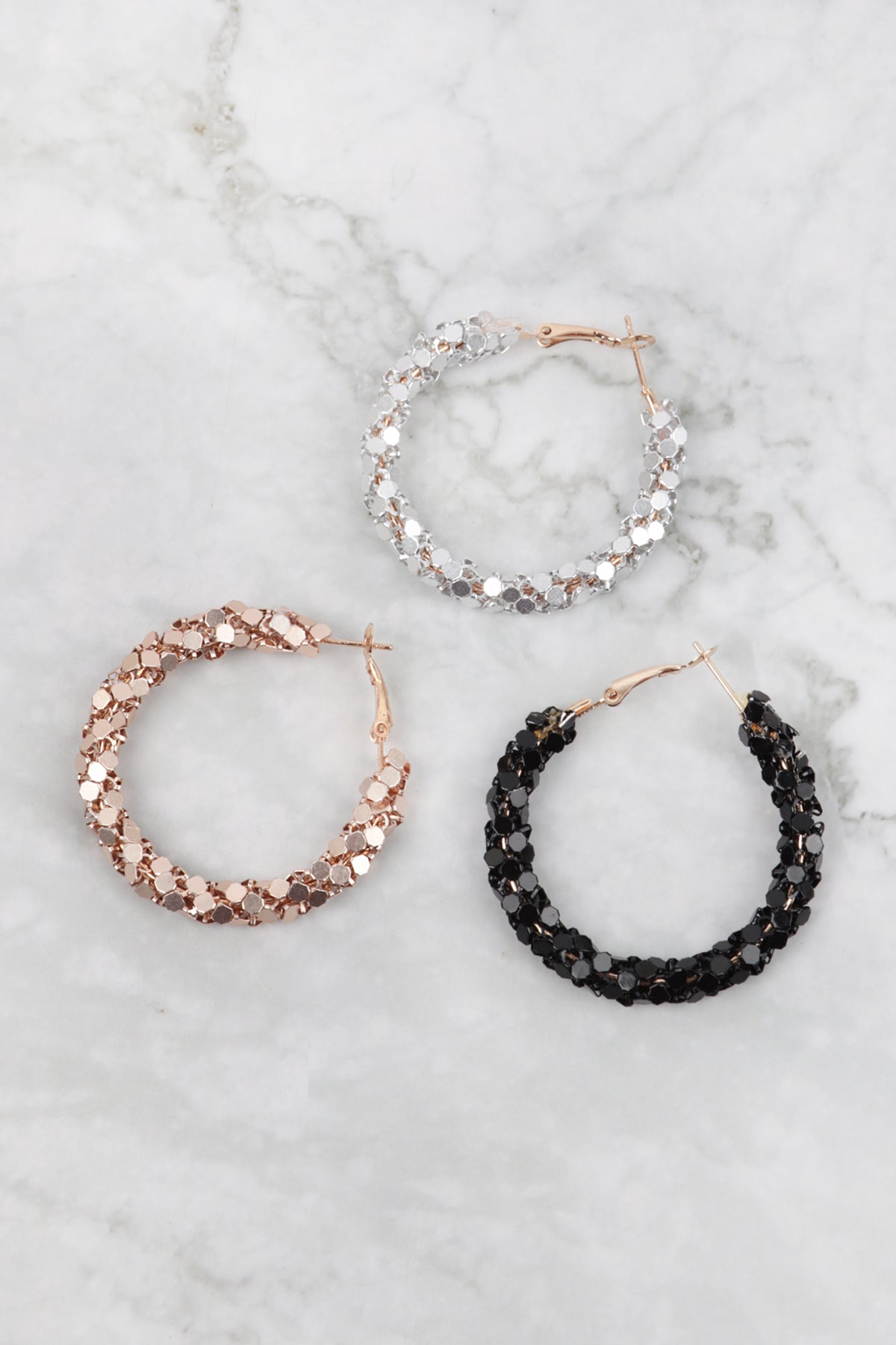 Wrap Pin Catch Hoop Earrings