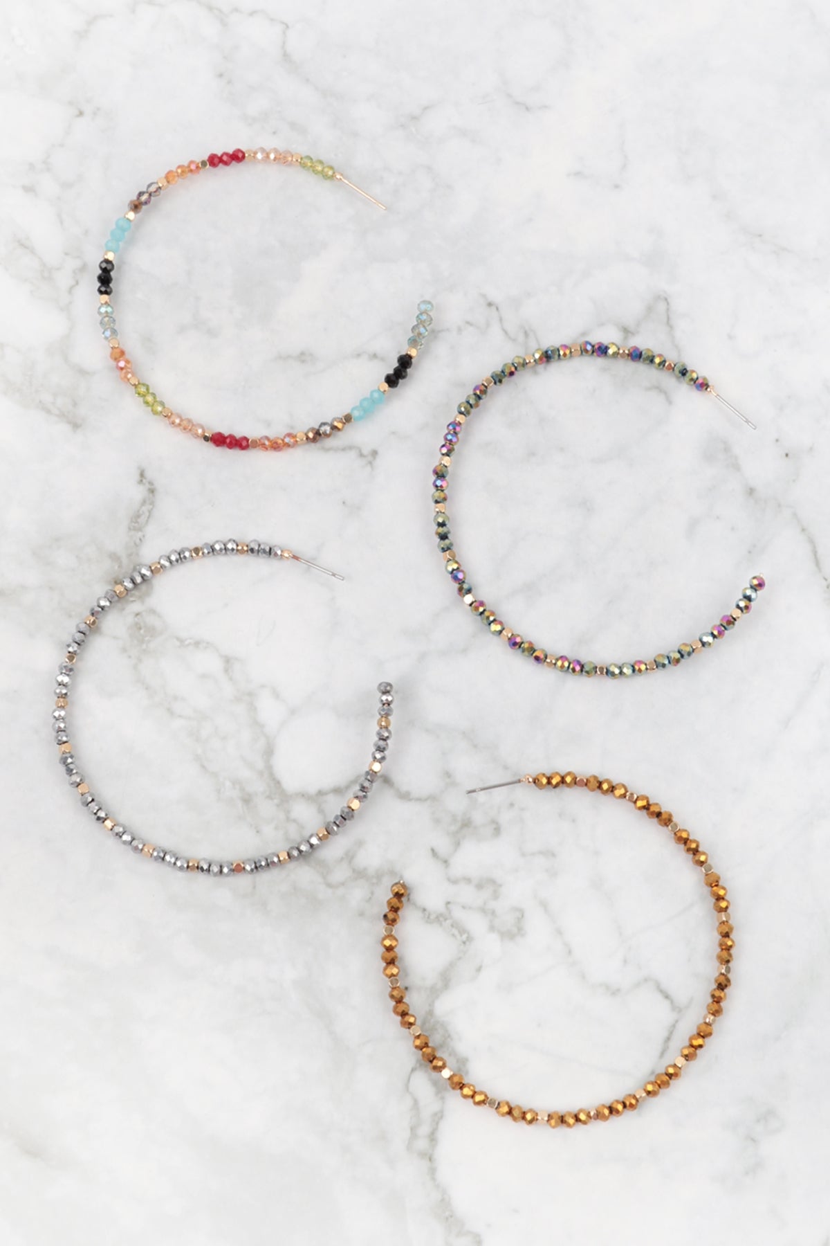 Rondelle Beads Hoop Earrings