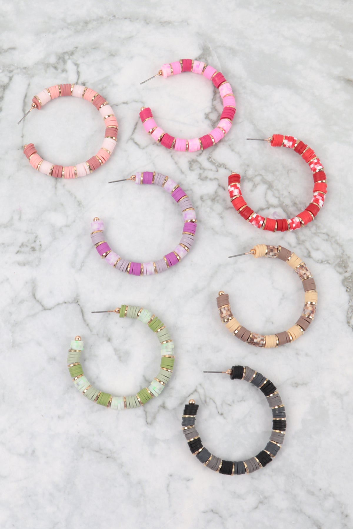 Fimo Metal Hoop Earrings