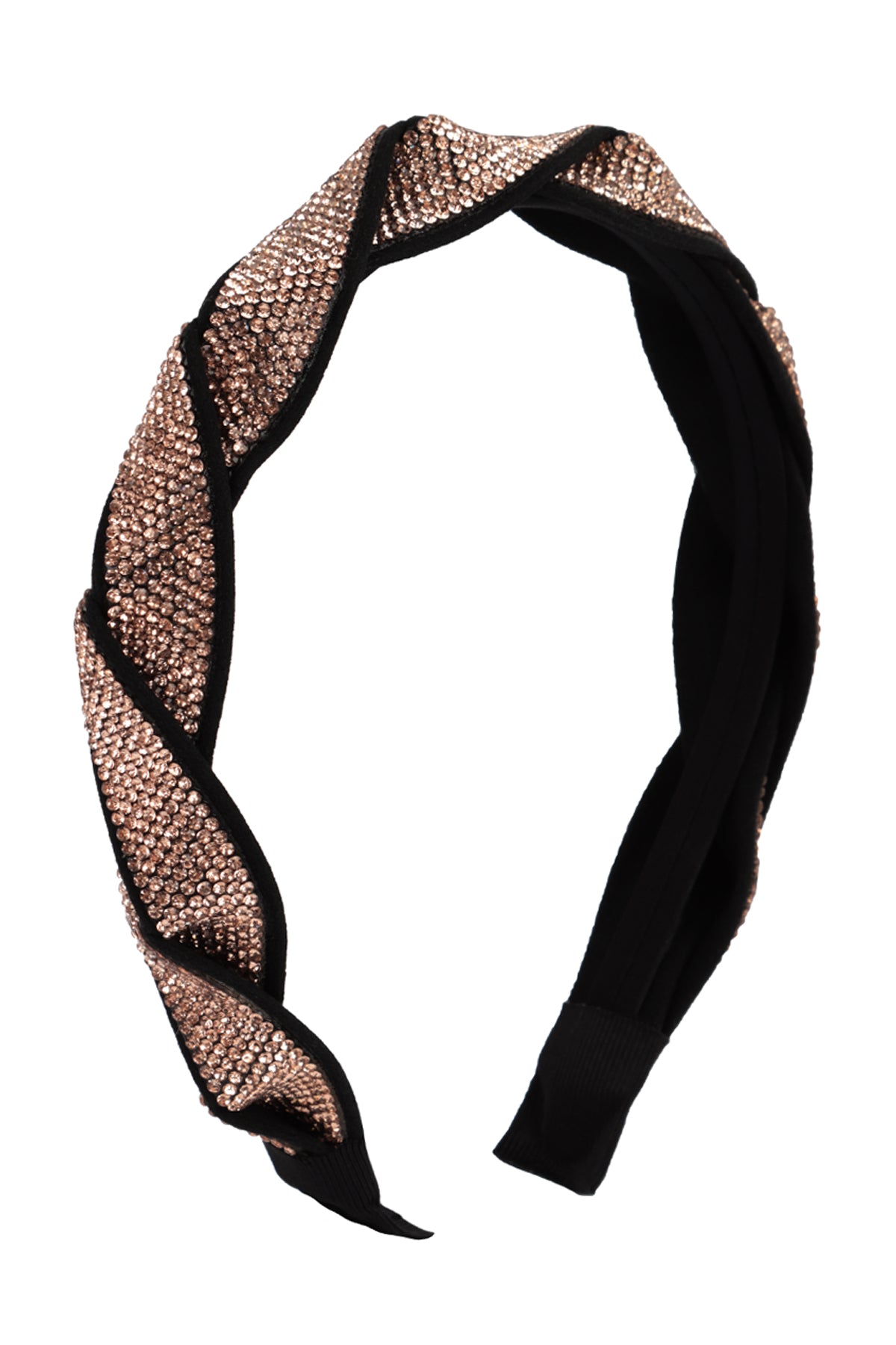 Shiny Rhinestone Braided Headband