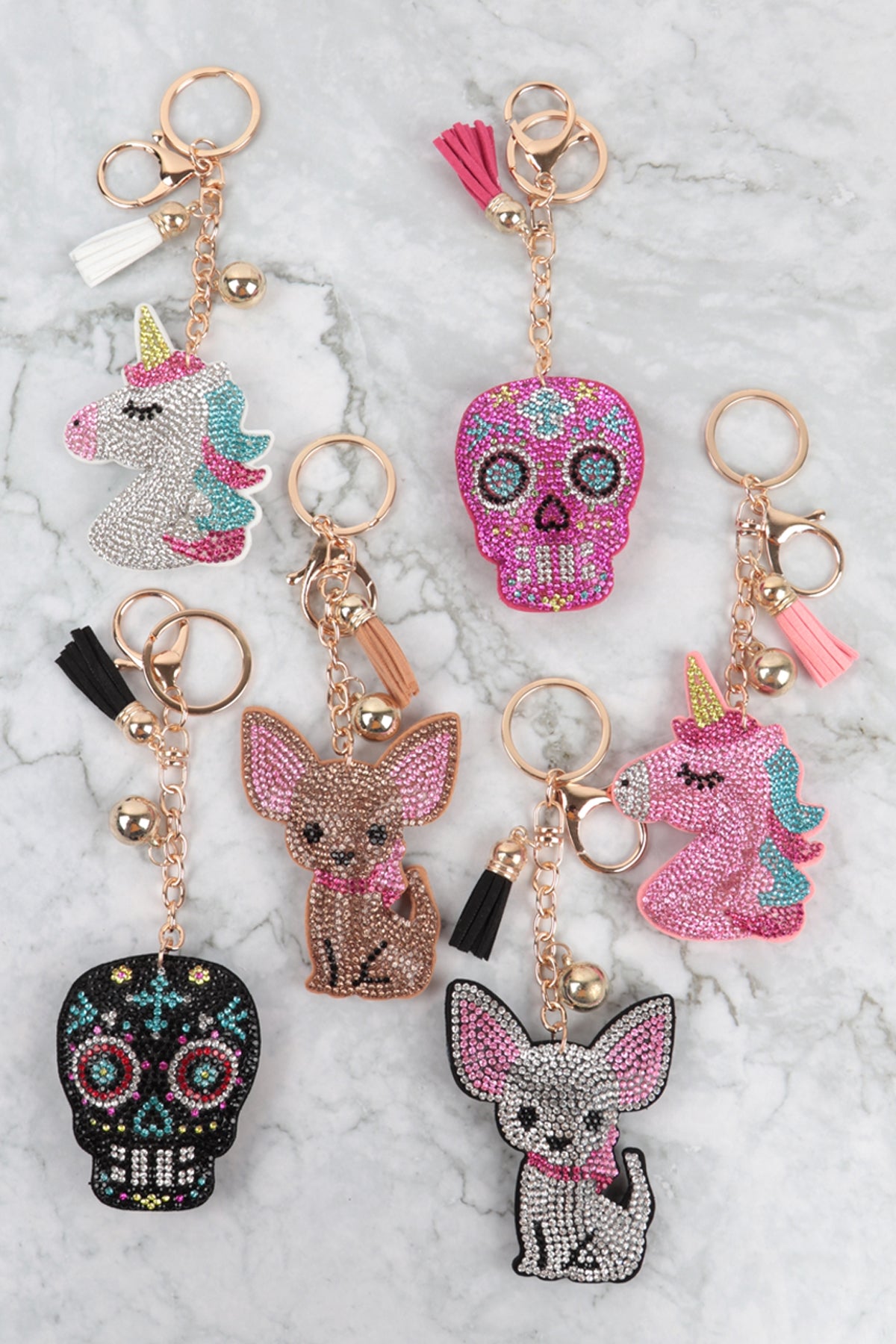 Rhinestone Tassel Keychain