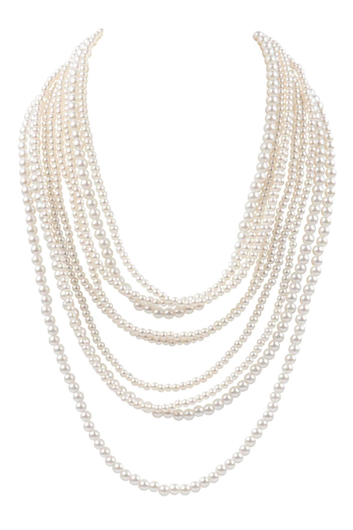 Multi Layer Pearl Beads Statement Necklace