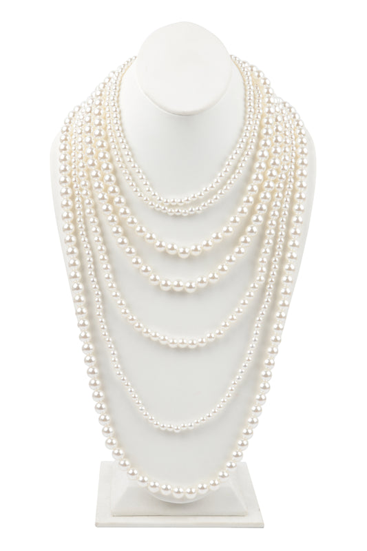 Layered Pearl Beads Necklace