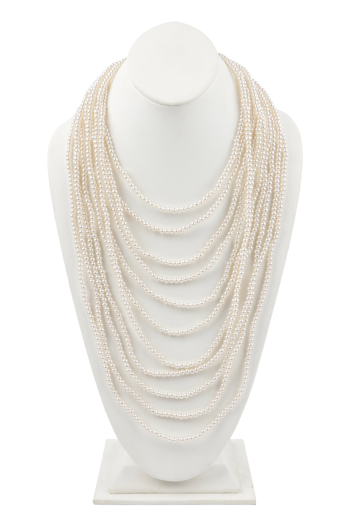 Multi Layer Pearl Beads Statement Necklace