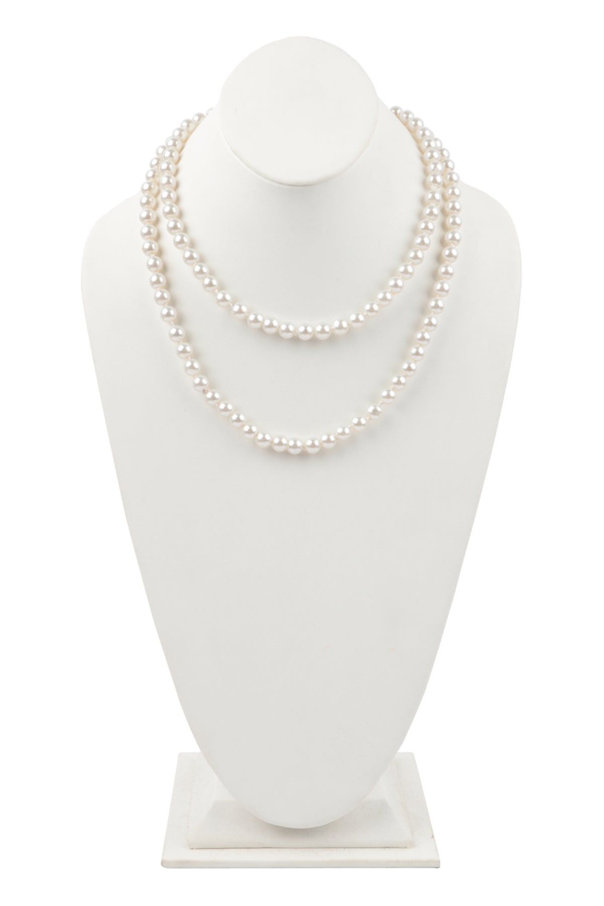 2 Line Pearl Beads Short Necklace