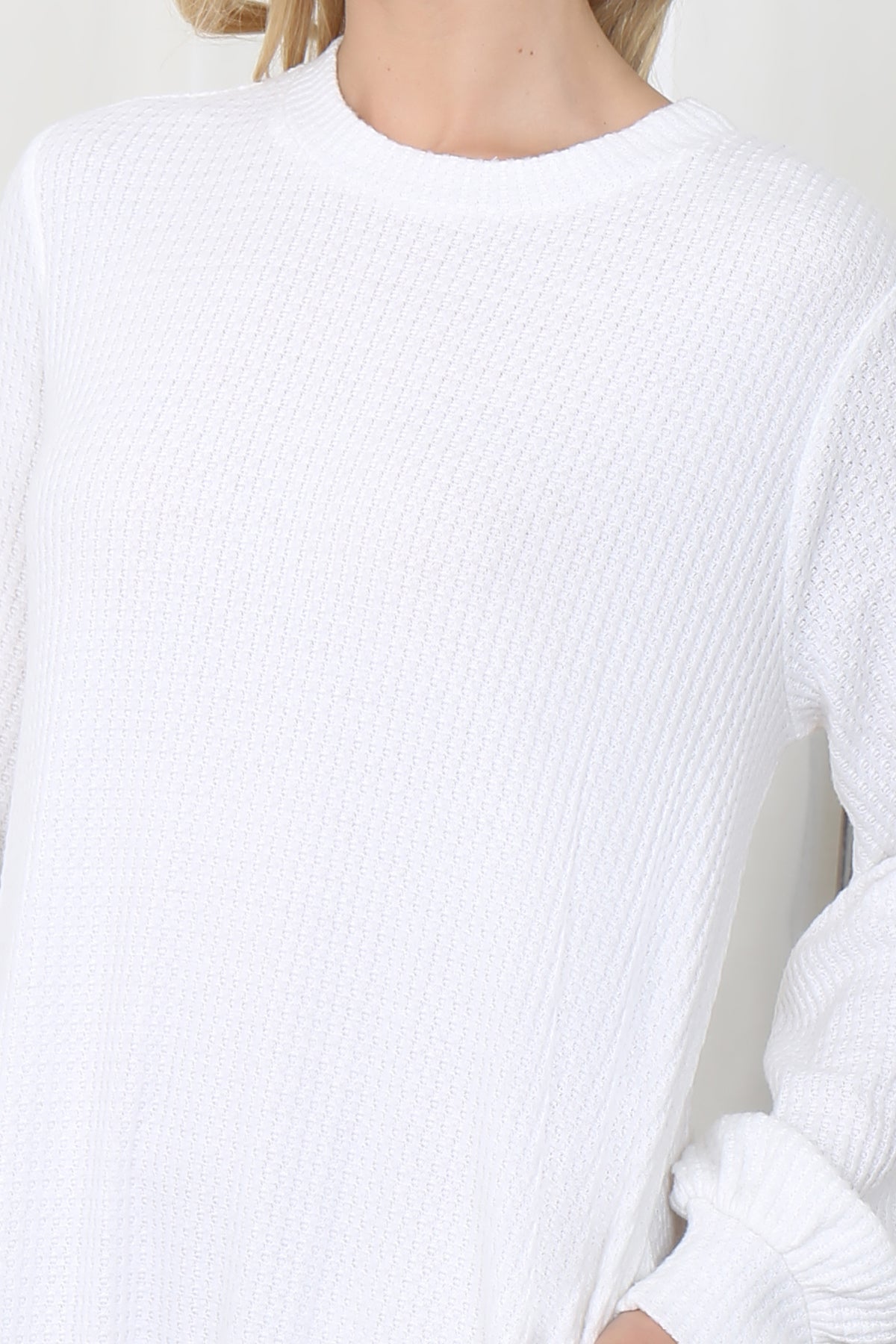 Brushed Waffle Long Sleeve Swing Dress