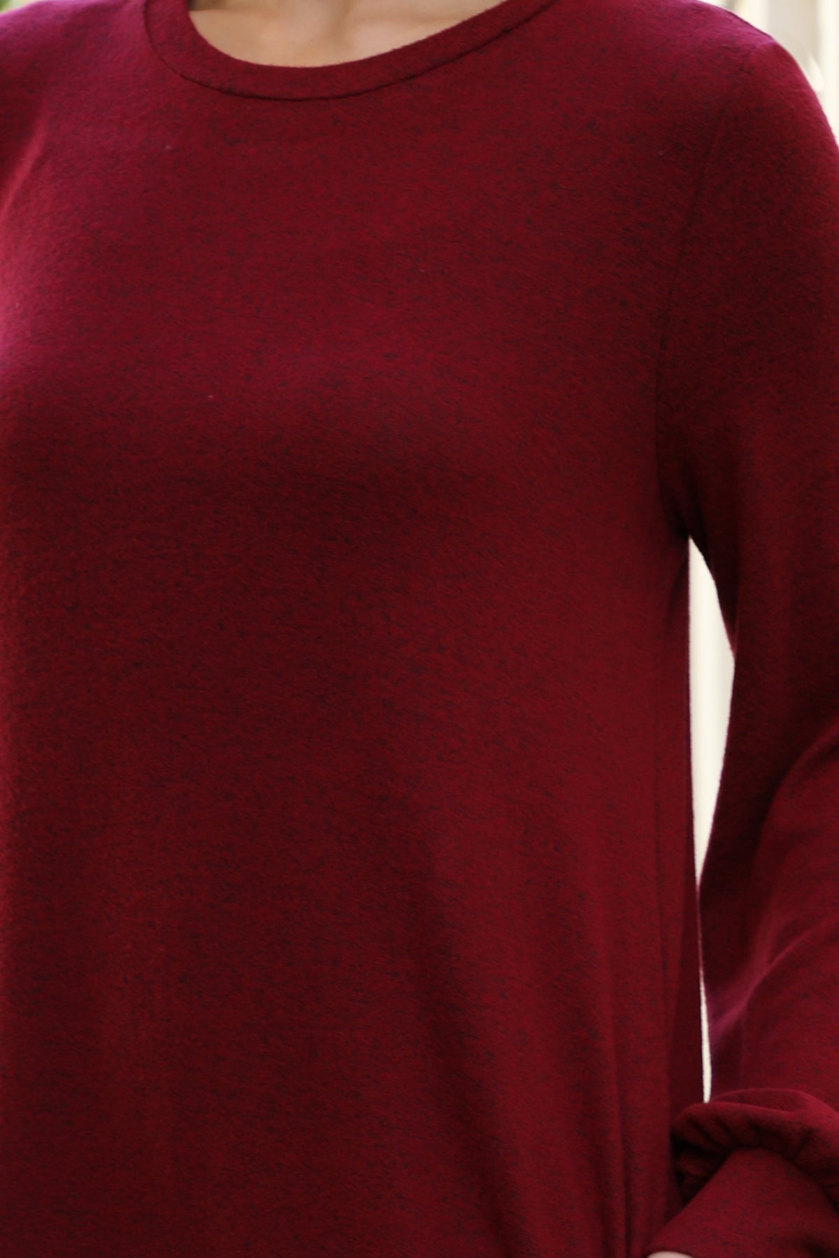 Long Sleeve Crew Neck Mini Swing Dress