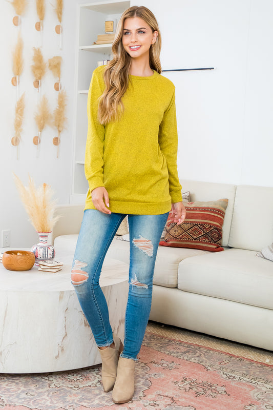 Long Sleeve Round Neck Pullover Top