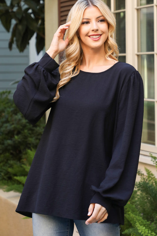 Puff Long Sleeve Solid Top