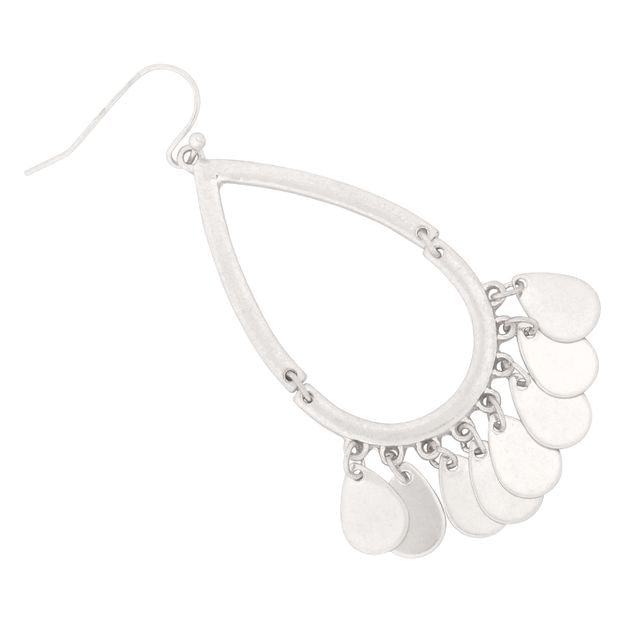 Metal Open Cut Teardrop Earrings