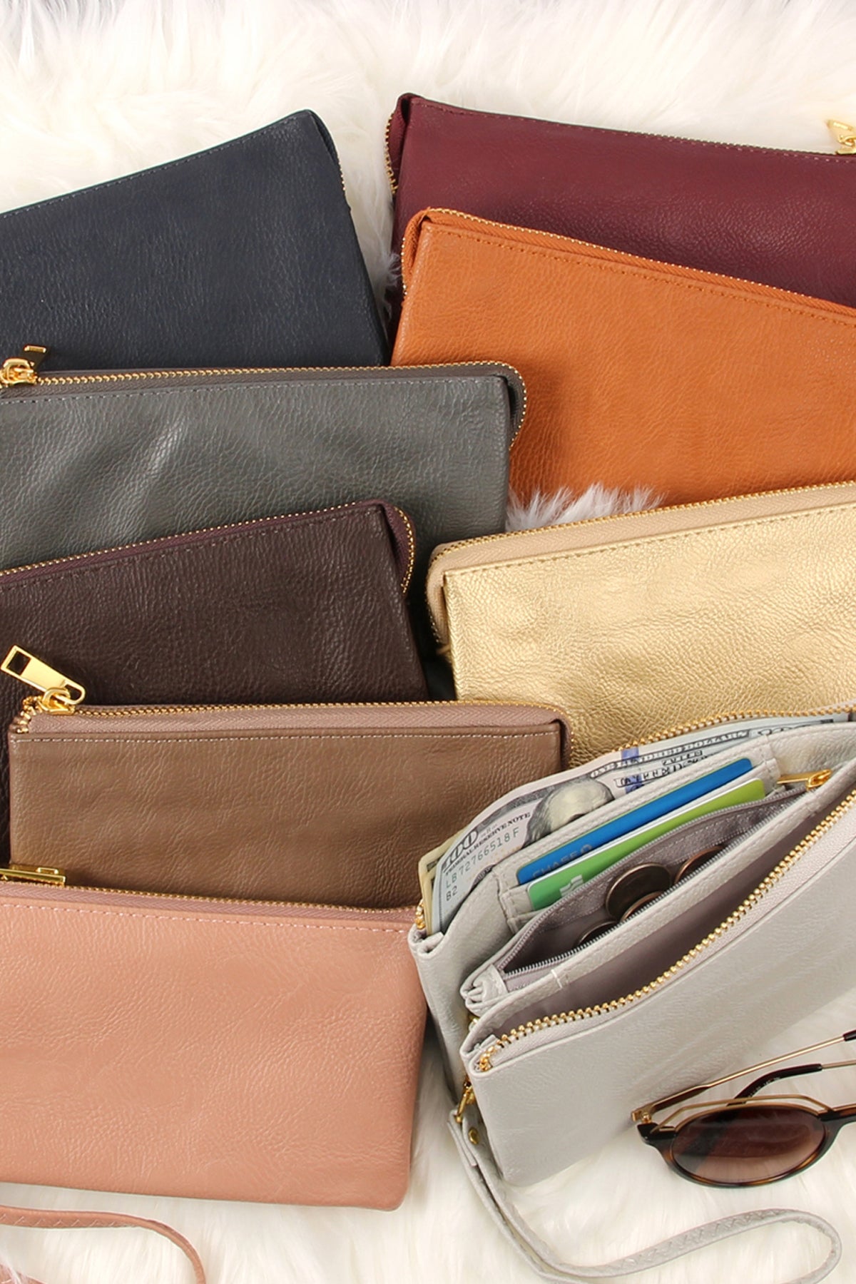 Leather Wallet with Detachable Wristlet