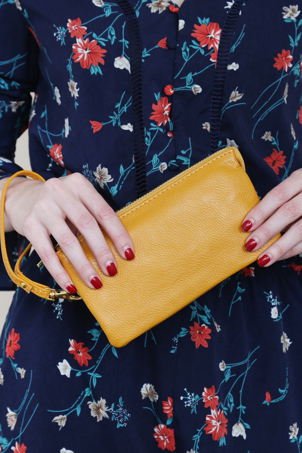 Leather Wallet with Detachable Wristlet