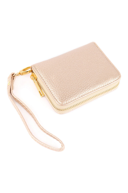 Women's Leather Zipper Wristlet Wallet