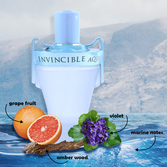 Invincible Aqua Spray Cologne Eau De Toilette For Men - 100ML/3.4 FL.OZ.